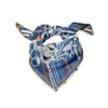 Diadema de sarga de seda a la moda, bufanda cuadrada con estampado para mujer, bolso para el pelo con cuello pequeño, pañuelos para la cabeza para mujer, bufanda, Foulard, regalo J22072513963
