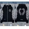 Designer Hoodie Hommes De Luxe Mode Sweats Designer Hoodies Ch Classique Zipper Pull À Capuche Croix Fleur Pull Sanskrit Motif Casual Tops Manteau