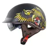 Retro Harley Brim Motorcykelhjälm med vindspegel halv ansikte motorcykel Crash Moto Helmet Casco