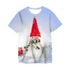 T-shirts barnkläder jul tema t-shirt kläder fantasy älg tryck o-hals kortärmade flickor toppar t-shirtt-shirts
