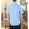 Camisas casuais masculinas M-5xl 2022 Verão Vintage Mens camisa de algodão linho solto de manga curta solta tops harajuku marca blusa xxxxxxlmen's