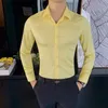 British Style Slave Longa Camisa masculina Moda Autumn Business Wear Fee Chemise Homme Slim Fit Camisa Masculina 220721