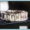 Wedding Rings Jewelry New Arrival Luxury 925 Sterling SierAmpgold Fill Princess Cut White Topaz Cz Diamond Women Engageme 57 L2 Drop Delive