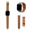 Apple Watch Strap을위한 패션 가죽 시계 밴드 38mm 40mm 41mm 42mm 44mm 45mm iwatch 3 4 5 SE 6 7 시리즈 밴드 럭셔리 디자이너 L 꽃 팔찌 줄무늬