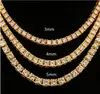 Catene Hip Hop Bling Gioielli Uomo Donna Diamanti Collana a catena da tennis ghiacciata Moda 3mm 4mm Collane a catena in oro argento