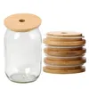 Tapas de tapa Tapas de tarro de masón reutilizables de 70 mm y 88 mm con orificio para pajita y sello de silicona