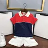 brand child clothes cotton t-shirt polo shorts set 5A designer kids fashion tracksuit for boy girls patchwork tees tops kids clothing logo g..cci album