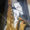 Gold B-platt professionell tenorsaxofon mässing Guldpläterad premiumton Tenor Sax Mest bekväm proportionell jazzinstrument