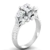US GIA Certificado Sona Diamond 100% Solid Silver Ring Jóias de noivado de 2CT para mulheres 925 Sterling Silver