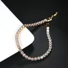 Tennis Bracelets For Women Simple Luxury Round Crystal Gold Color Bangle Chain Wedding Girl Gift Wholesale Jewelry