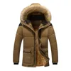 Parkas pour hommes Vestes d'hiver pour hommes vêtements d'extérieur Parka veste col de fourrure à capuche manteau extérieur fermeture éclair doublé polaire épais pardessus