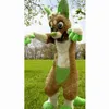 Halloween Long Fur Husky Dog Mascot Trajes de Festas de Natal Cartoon Carreno Carnaval Publicidade Festas de Festas de Festas de Festas