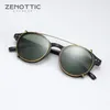 ZENOTTIC Retro Steampunk Round Clip On Occhiali da sole Uomo Donna Doppio strato rimovibile Polarized UV400 Lens Occhiali da sole con scatola 220506