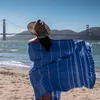 Serviettes de plage en coton turc super doux 71 x 39 léger absorbant et séchage rapide serviette de bain surdimensionné Gym Yoga Spa piscine voyage sans sable couverture de plage