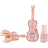 Förpackning tom flaska ny ankomst 12.1mm mini violin läppstift rör diy kreativ rosguld påfyllningsbar bärbar kosmetisk förpackningsbehållare