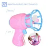 Funny Bubble Blower Machine Electric Automatic Bubble Maker Gun مع Mini Fan Kids Outdoor Bubble Water Toys Wholesale Y220725