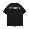 vetements2022 3M color reflective letters men's and women's silhouette loose short sleeve T-shirt