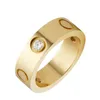 روز الذهب خاتم الفولاذ المقاوم للصدأ الكريستال الزفاف امرأة المجوهرات رجال الوعد