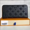 Fashion Black empreinte vrouwen clutch lady dames lange portemonnee echt leer enkele rits portefeuilles klassieke maïs portemonnee kaarthouder 60017