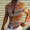الصيف رجل خمر مخطط قميص الأزياء عارضة قميص فاخر قصير الأكمام قمصان هاواي للرجال blusas camisa الغمد