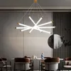 Trap led hanglamp eenvoudige moderne hoogbouw lege woonkamer creatieve persoonlijkheid lange lijn lamp kroonluchter voor Villa Hall