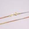 Chaînes Véritable collier en or multi-tons 18K 1.1mmW Chaîne de blé 19.6 "L Timbre Au750 Pour WomanChains