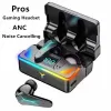 Écouteurs sans fil Pros ANC Suppression du bruit Charge sans fil Écouteurs Bluetooth Détection intra-auriculaire pour téléphone portable Pro Gaming earphone
