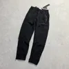 Calça calça masculina casual clássico clássico homem calça bolso bolso bordado crachar calças impressas no verão