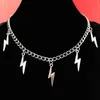 Goth punkowy kolce łącza drutu kolczastego pająka piorun unisex choker wisiorek dla kobiet hurtowa biżuteria hurtowa hurtowa