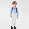 Top and Top Fashion Boy Ropa de algodón Conjuntos para niños Cuerpos casuales Manija larga 2 piezas Disfraz de boda para niños J220711