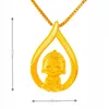 Подвесные ожерелья для женщин с водой капля Будда Ожерелье 24K Золото.