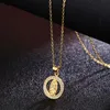 Colares com Pingente de Aço Inoxidável Virgem Maria Colar Ouro Bijoux Cristal Para Homem Moda Feminina Católico Jóias Pingente