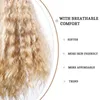 Fluffy Long Kinky Water Golveny Wig Synthetisch haar voor witte vrouwen ombre blonde cosplay Deep Wave Wigs 28 inch 220525