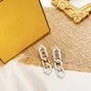 Women Chain Earrings Designer Letters Stud Earring 925 Silver Dangle Hoop Gold Long Tassel Wedding Party Jewerlry F Hoops Ny 2206234G