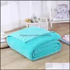 Flannel Blankets Coral Fleece Polyester Mink Throw Adt Queen Size Sofa Plaid Solid Plain Color Soft Faux Fur Blanket Drop Delivery 2021 Home