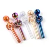 Unique Shape 5mm Electroplate Smoking Pipe For Water Bongs Hookahs Pyrex Oil Burner Pipes Tobacco Wax Dab Rigs Accessories Herb SW134 SW137