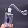 Großhandel Mini bunte quadratische Glas Ölbrenner Rohr Wasser Dab Rig Bong mit Silikon-Strohschlauch und 10 mm männlicher Öl-Rig-Schüssel zum Rauchen