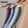 Gigogou Sexy V Neck Dzianiny Crop Top Koszula damska Plus Size Bielizna Casual Streetwear Odzież na 220325