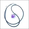 Artes e ofícios Presentes de artes Home Garden BK Natural Amarelo Cristal Fluorite Charms Amethyst Irregar Shape Pingents Dhuyv