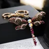 Keychains XDPQQins Korea Dragonfly Key Pendant Metal Keychain Custom Color Auto Parts Gift WholesaleKeychains Fier22