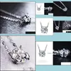 Pendanthalsband Pendants smycken S925 Sterling Sier Cubic Zirconia Round Crystal Star Women Fashion Drop Delivery 2021 PJPY5