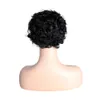 Pixie reduzido Bob curto Curly Human Hair Wigs 13x1 WIG de renda de onda profunda transparente de onda profunda para mulheres