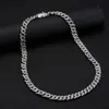 Kedjor 10mm Miami Cuban Choker Link Necklace Silver Color Iced Out Bling For Men Hip Hop Jewelry Style Full Drill Chain Giftchains297i