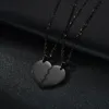 Pendant Necklaces Engraved 2 Pcs/Set Heart Couple Personalized Nam Date Lucky Number Stainless Steel Necklace For Women Men Jewelry GiftsPen