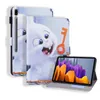 PU lederen tabletkisten voor Samsung Galaxy Tab P610 T870 T875 T500 T505 T290 T295 T220 T225, Dual View Angle Cartoon Patroon Flip Standstand Cover met kaartsleuven