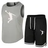 Summer 2 Piece Sets Sleeveless Vest Tracksuit Mens Breathable Tank Top Shorts Quick Dry Sports Running Basketball Clothes 220524