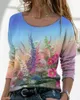 Gym Clothing High-Quality Printing Pattern Round Neck Comfortable Leisure Time Loose Breathable Sublimation Woman Fashion Retro Top T-shirt