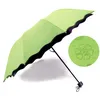 3 folding Color Changing UmbrellaWaterborne Flowering Girl Princess Parasol Umbrella Sun Rain Portable Foldable Umbrella Gift 201116