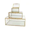 Nordic Jewelry Box Glass Storage Retro Style Dressing Table Tissue Finishing Collection Nail Shop Display Cover LJ200812