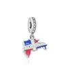 925 Sterling Silver Dangle Charm Drapeau Chat Tour Aile Pendentif Perles Perle Fit Pandora Charms Bracelet DIY Bijoux Accessoires